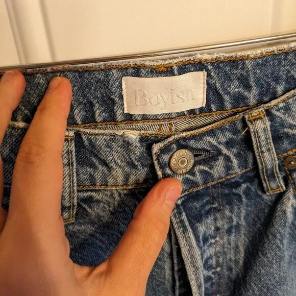 Boyish The Tommy Rigid Construction High Rise Straight Jeans Size 27 EUC - Picture 5 of 13